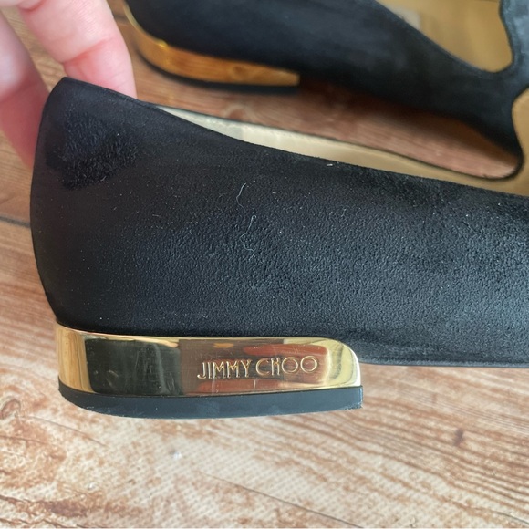Jimmy Choo woman Black Suede Jaida Smoking  Size 37.5 usa 6.5 - Picture 7 of 16